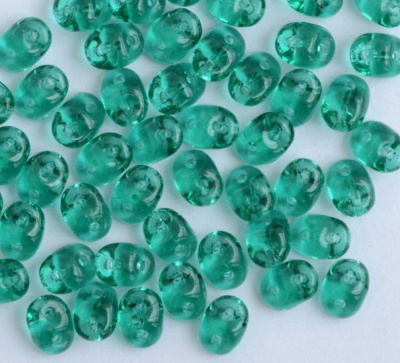 Superduo Green Emerald Transparent Miniduo 50720 Czech Beads  x 10g